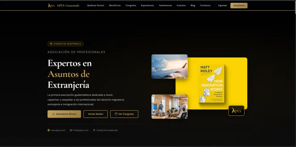 APEX Guatemala, plataforma LMS: portada del sitio